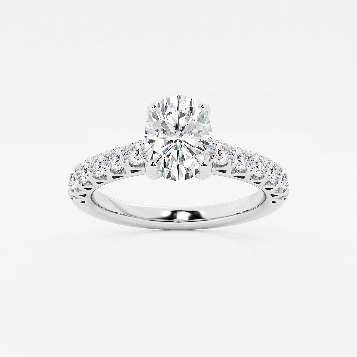 1 1/2 ctw Oval Lab Grown Diamond Royal Crown Engagement Ring