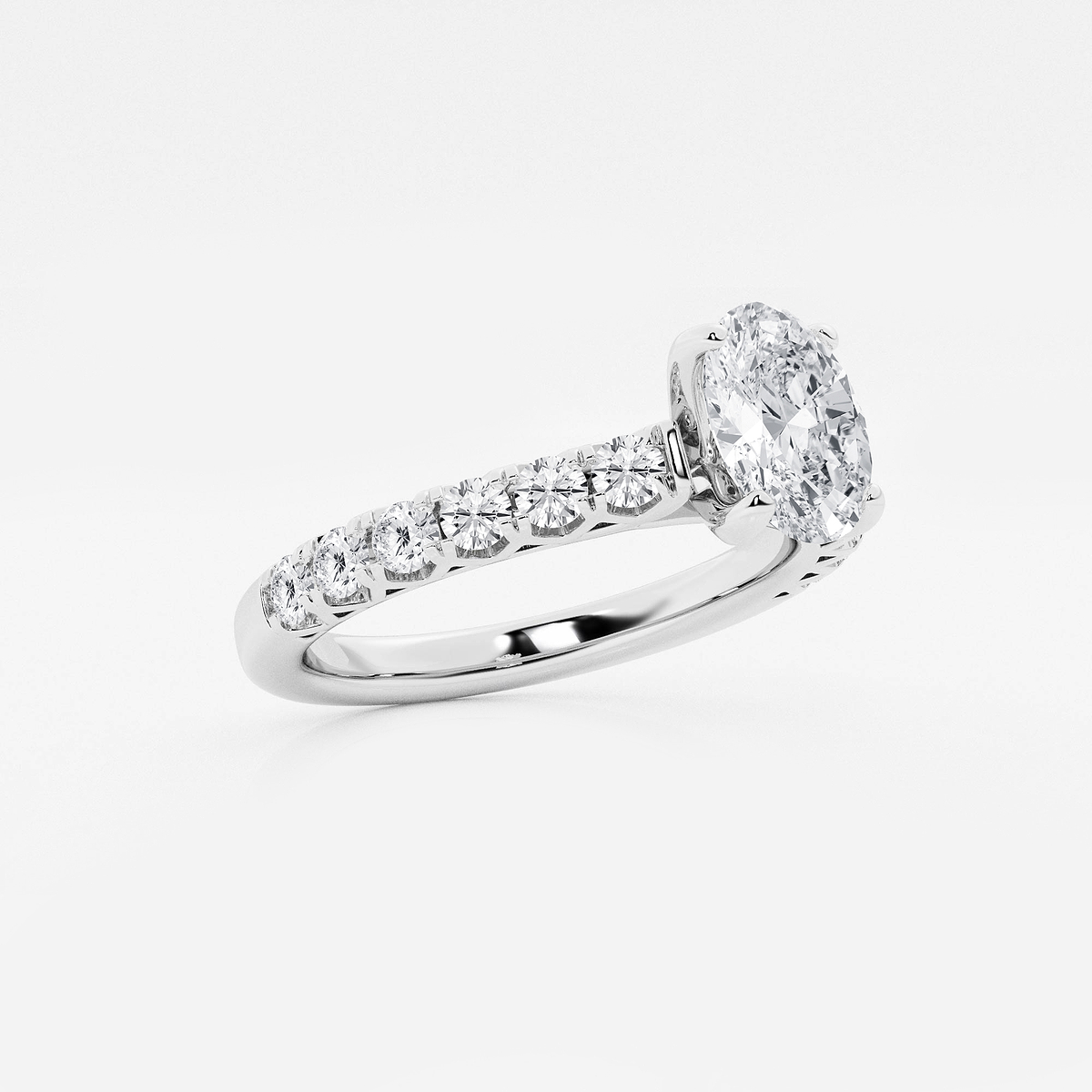 Additional Image 1 for  1 1/2 ctw Oval Lab Grown Diamond Royal Crown Engagement Ring