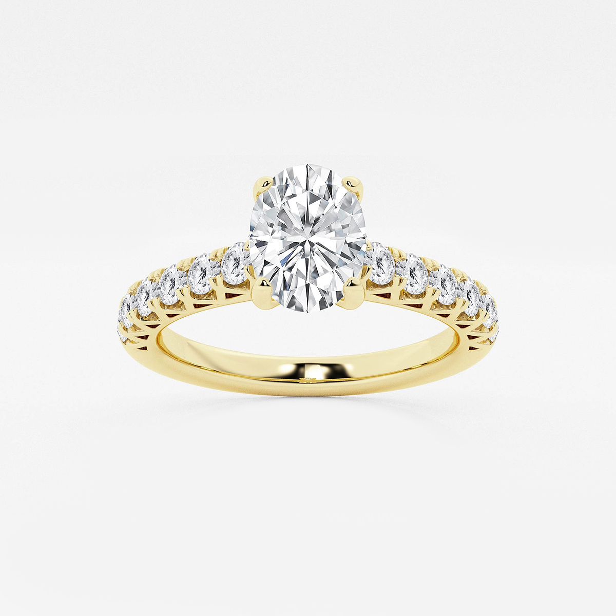 1 1/2 ctw Oval Lab Grown Diamond Royal Crown Engagement Ring