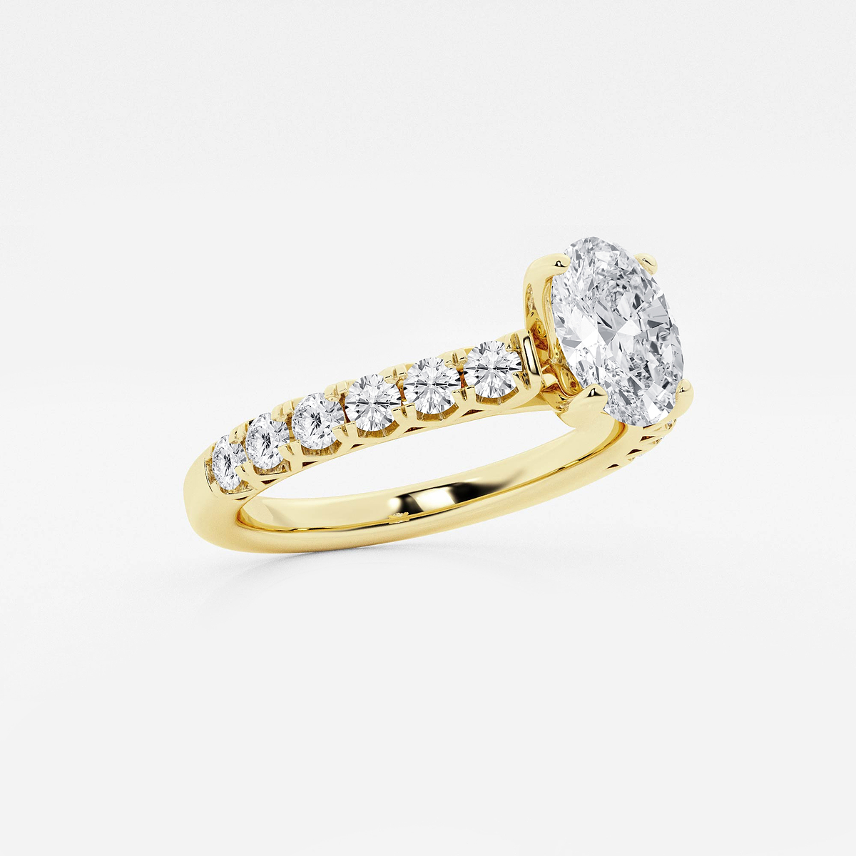 Additional Image 1 for  1 1/2 ctw Oval Lab Grown Diamond Royal Crown Engagement Ring