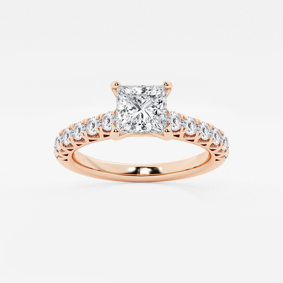 1 1/2 ctw Princess Lab Grown Diamond Royal Crown Engagement Ring