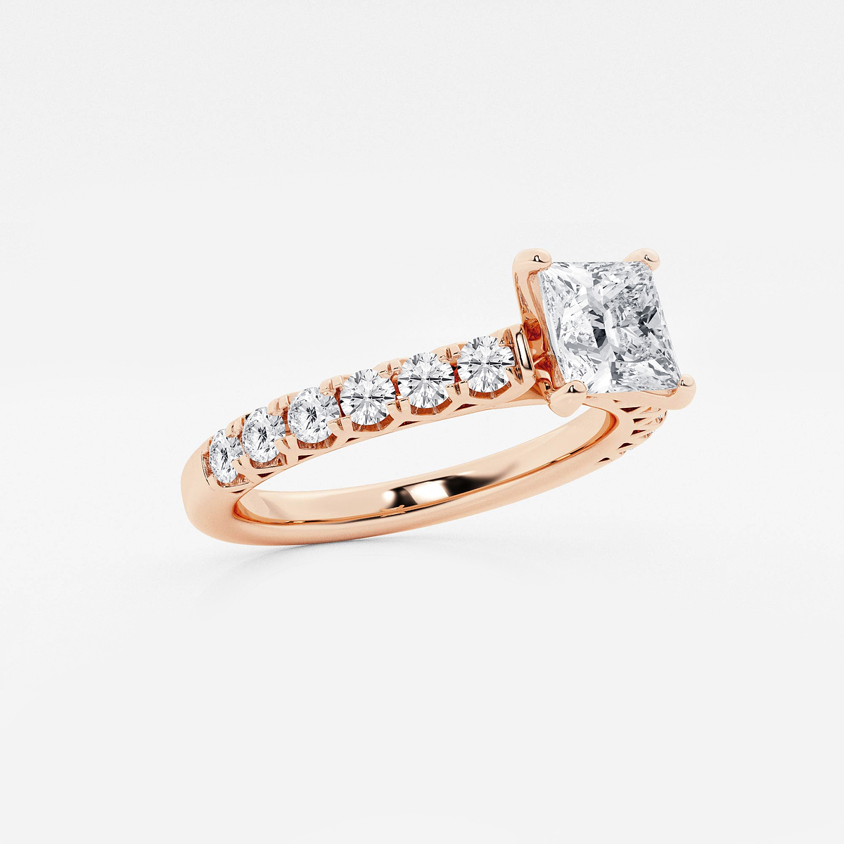Additional Image 1 for  1 1/2 ctw Princess Lab Grown Diamond Royal Crown Engagement Ring
