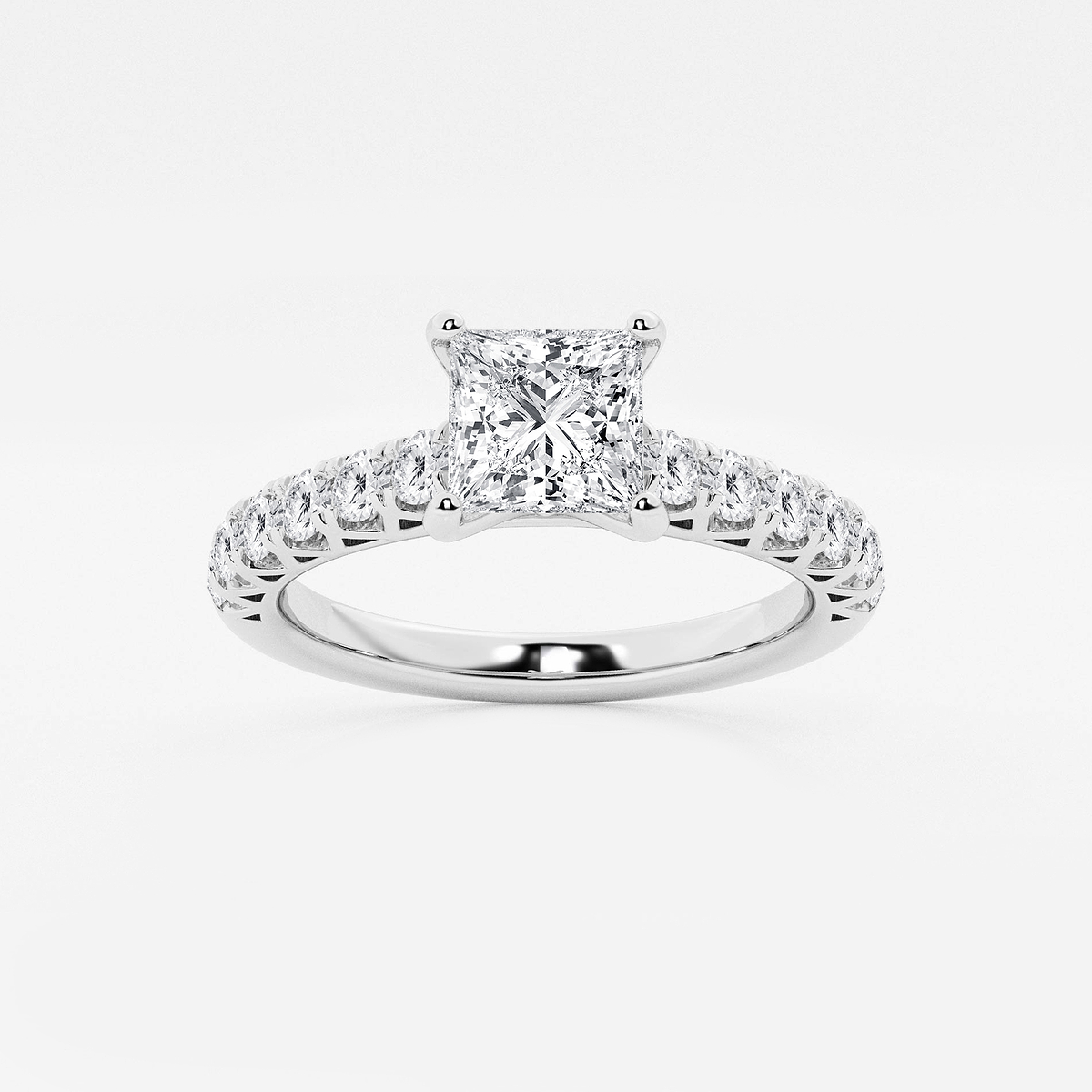 1 1/2 ctw Princess Lab Grown Diamond Royal Crown Engagement Ring