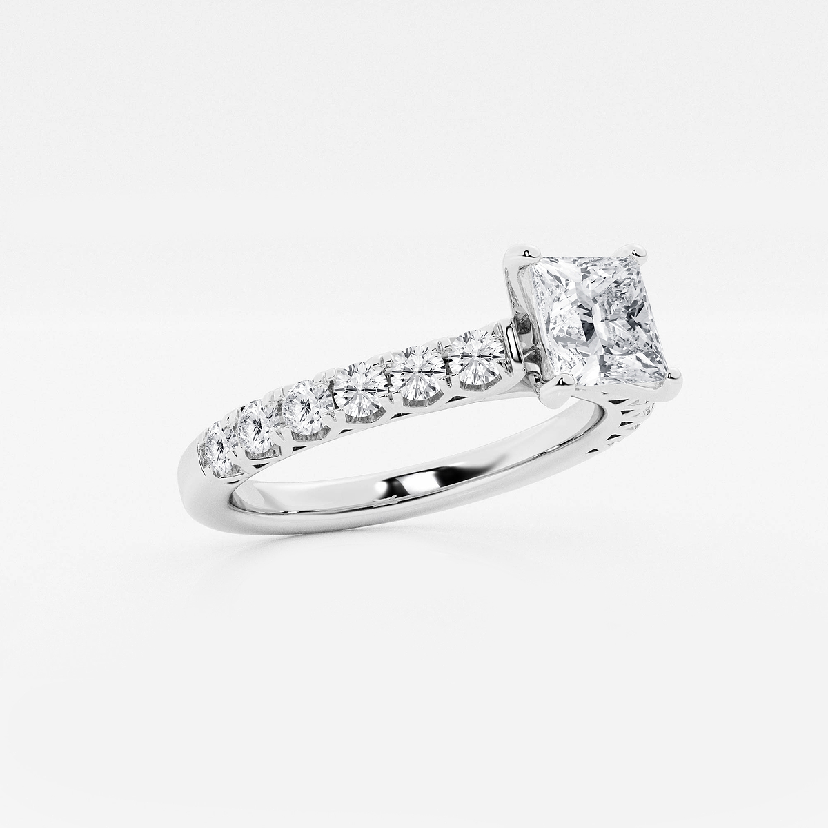 Additional Image 1 for  1 1/2 ctw Princess Lab Grown Diamond Royal Crown Engagement Ring