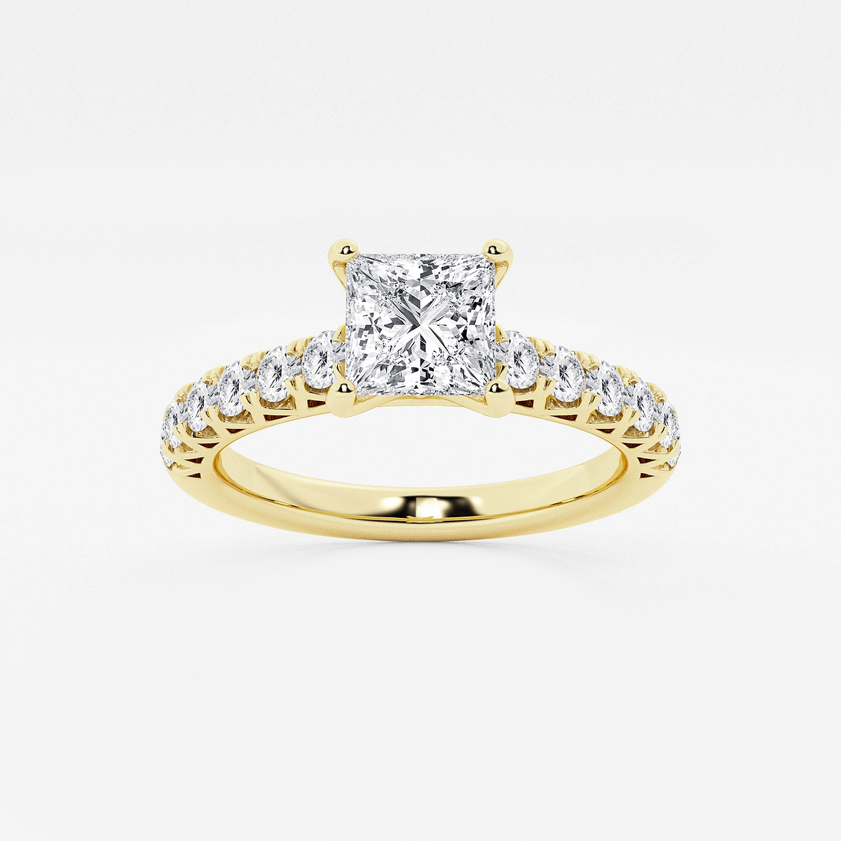 1 1/2 ctw Princess Lab Grown Diamond Royal Crown Engagement Ring