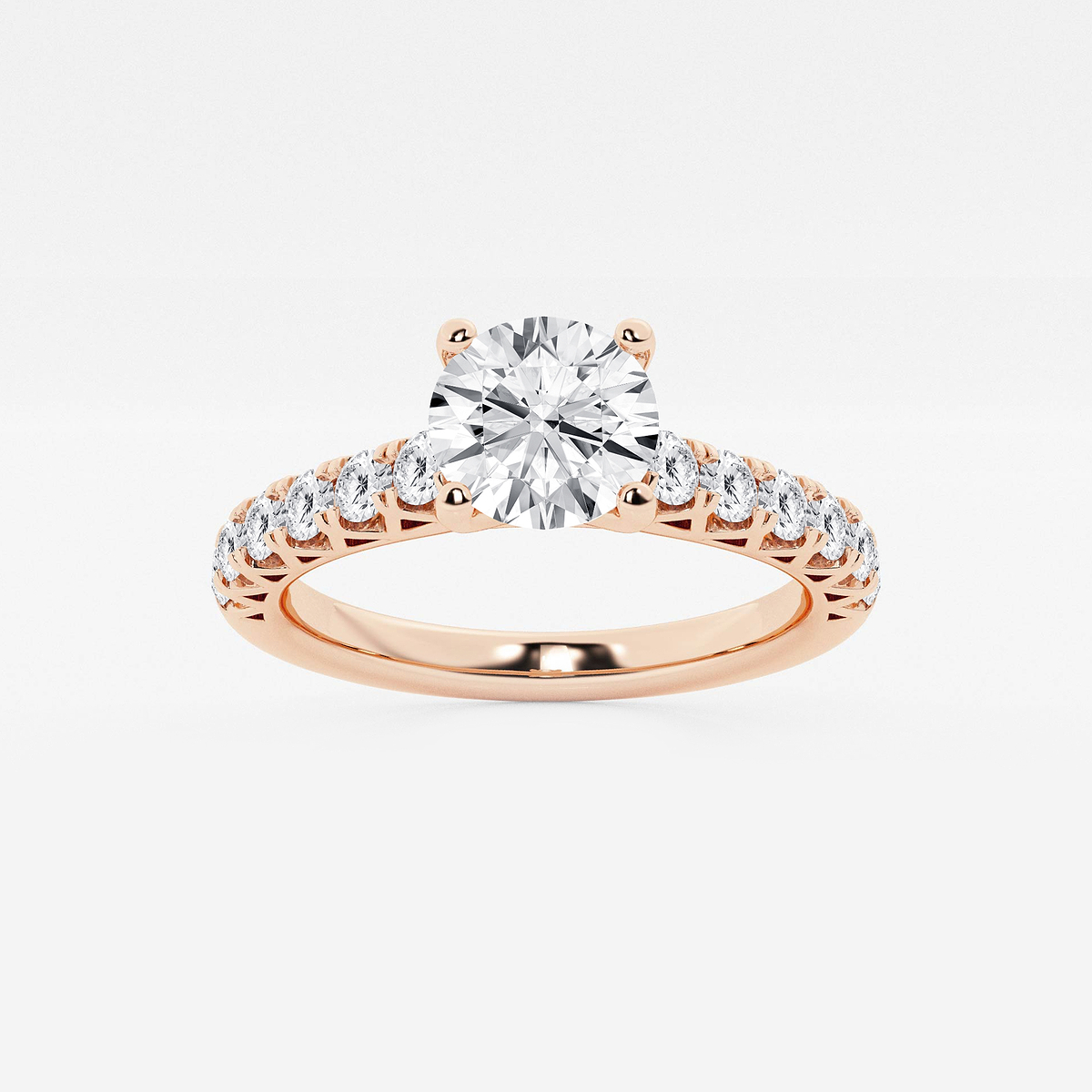 1 1/2 ctw Round Lab Grown Diamond Royal Crown Engagement Ring