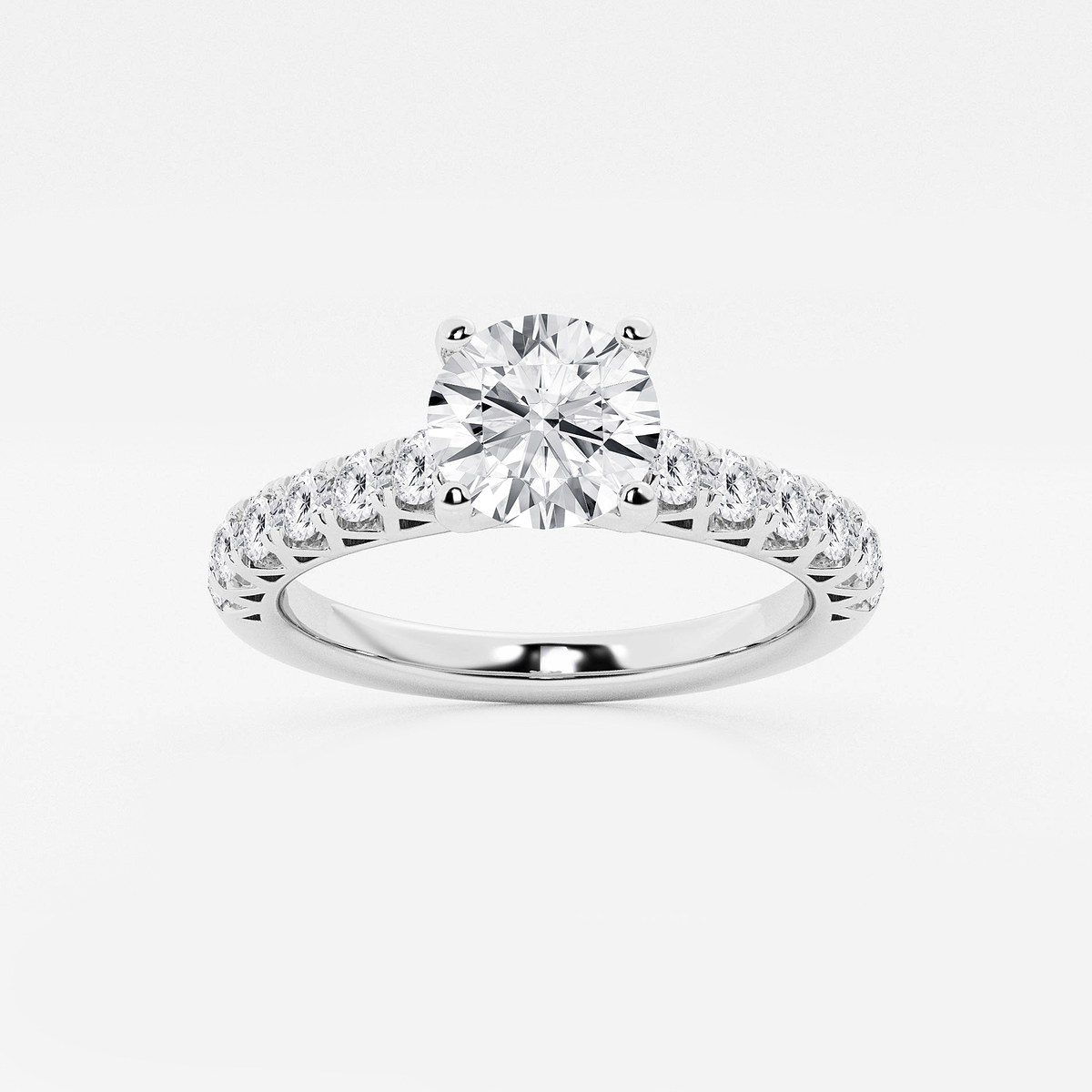 1 1/2 ctw Round Lab Grown Diamond Royal Crown Engagement Ring