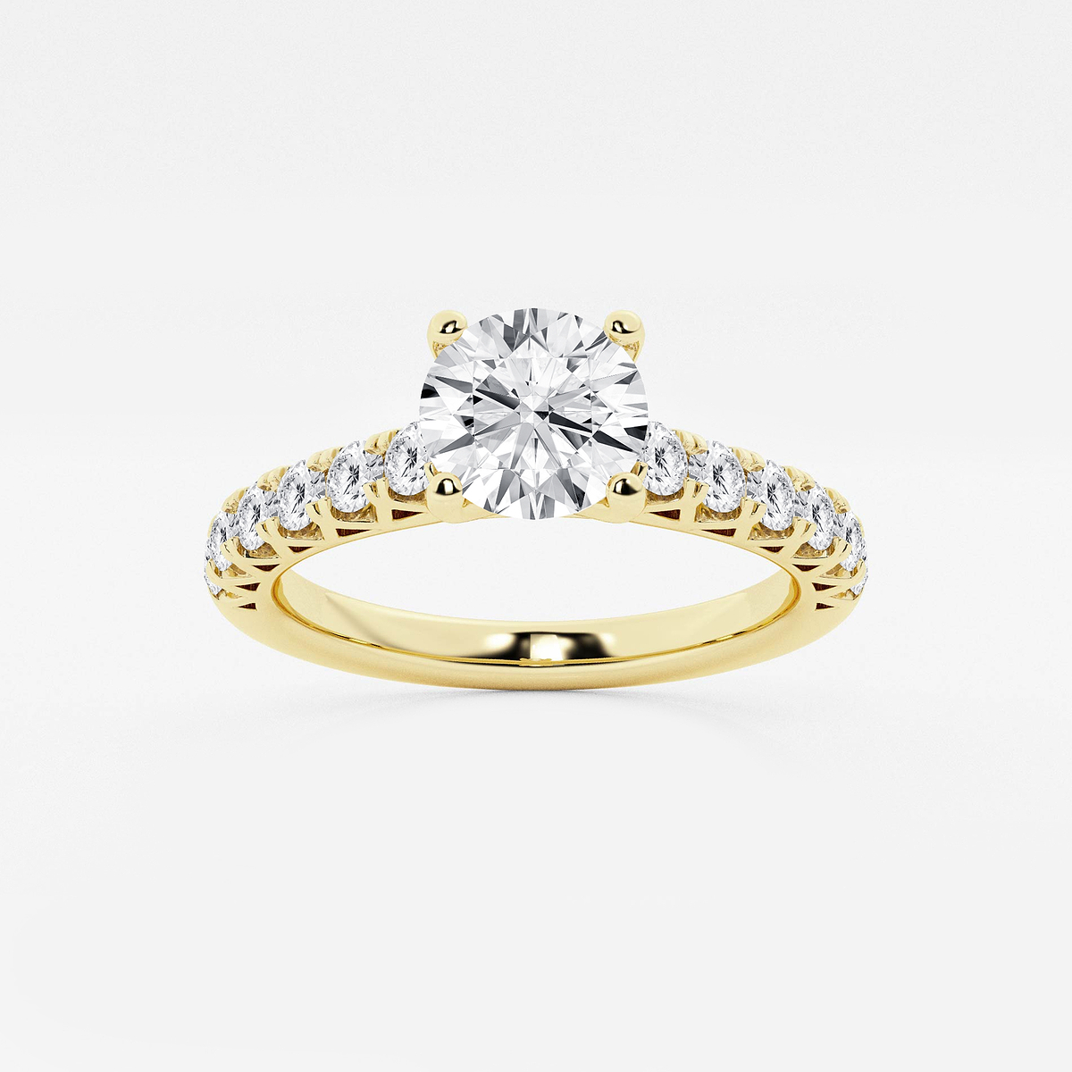 1 1/2 ctw Round Lab Grown Diamond Royal Crown Engagement Ring