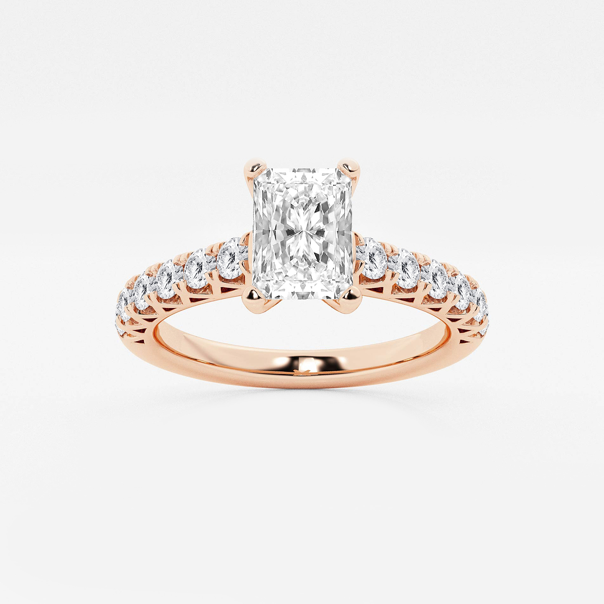1 1/2 ctw Radiant Lab Grown Diamond Royal Crown Engagement Ring