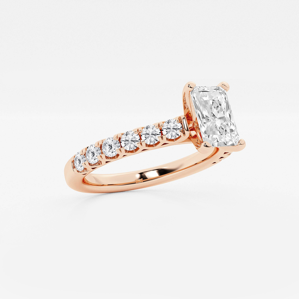 Additional Image 1 for  1 1/2 ctw Radiant Lab Grown Diamond Royal Crown Engagement Ring