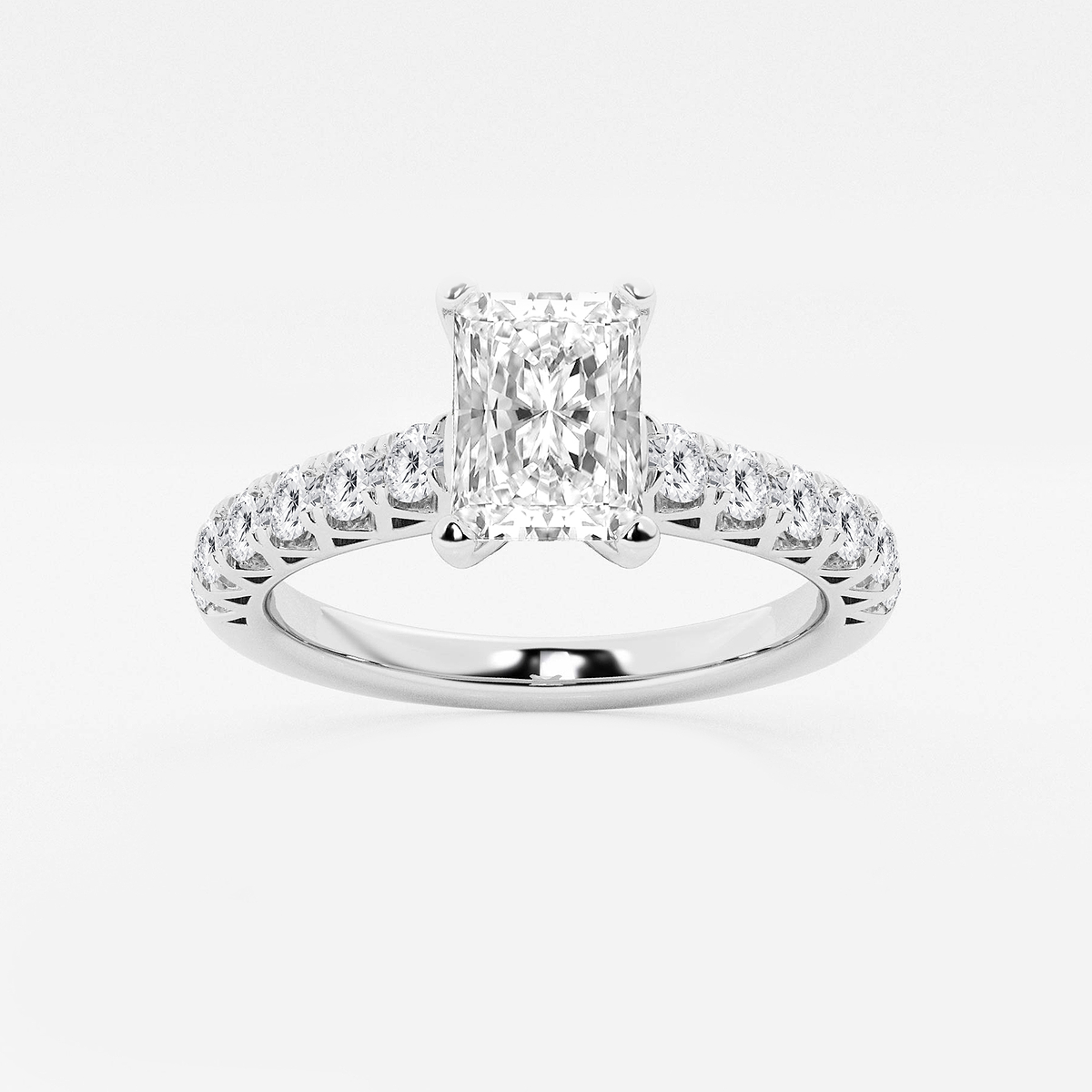 1 1/2 ctw Radiant Lab Grown Diamond Royal Crown Engagement Ring