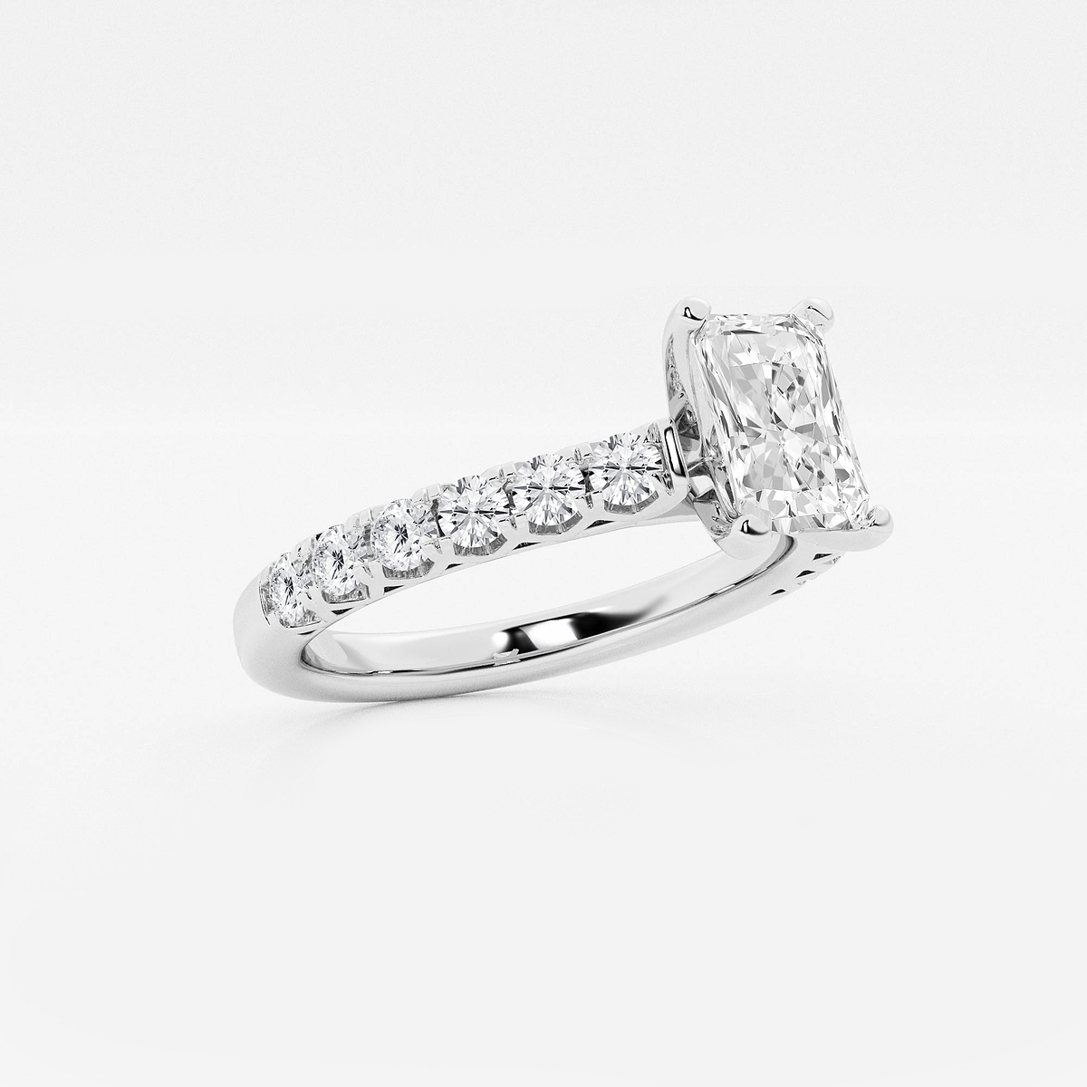 Additional Image 1 for  1 1/2 ctw Radiant Lab Grown Diamond Royal Crown Engagement Ring