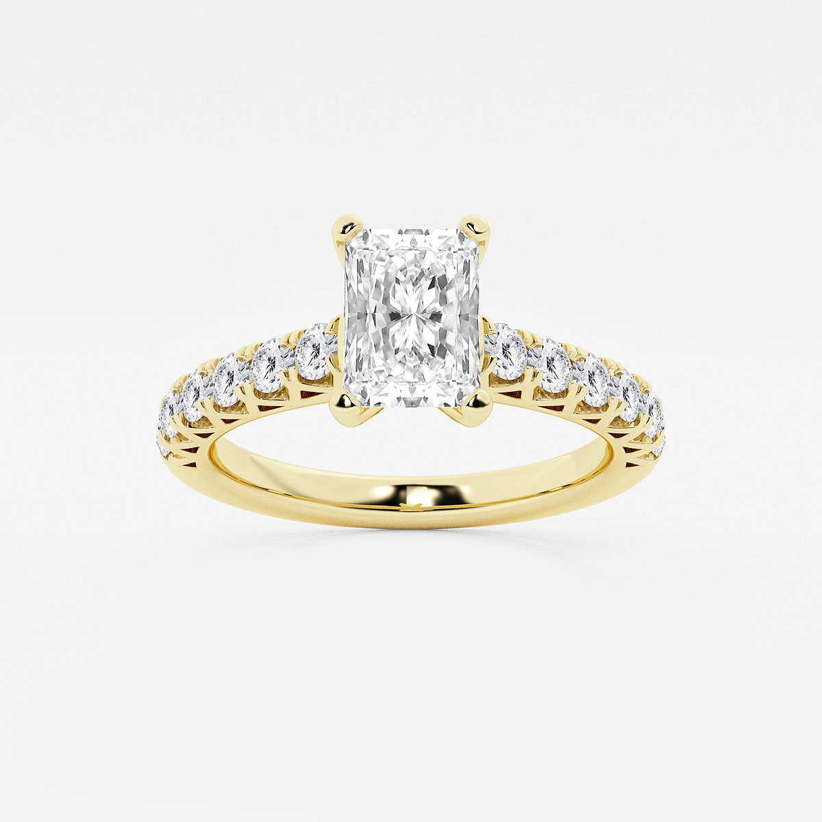 1 1/2 ctw Radiant Lab Grown Diamond Royal Crown Engagement Ring