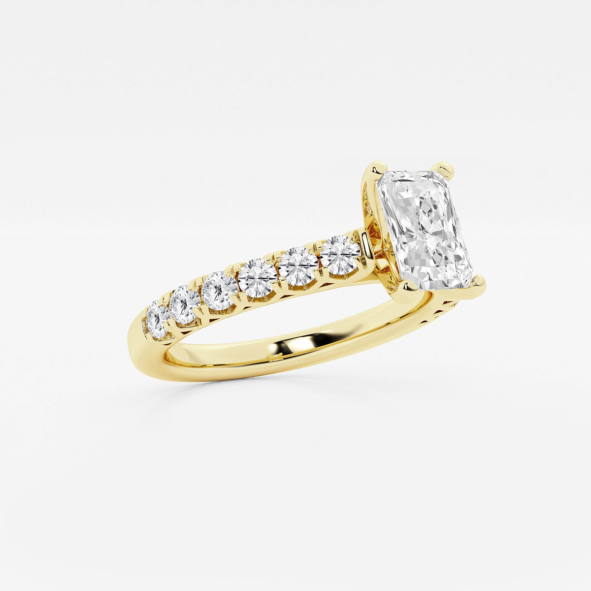 Additional Image 1 for  1 1/2 ctw Radiant Lab Grown Diamond Royal Crown Engagement Ring