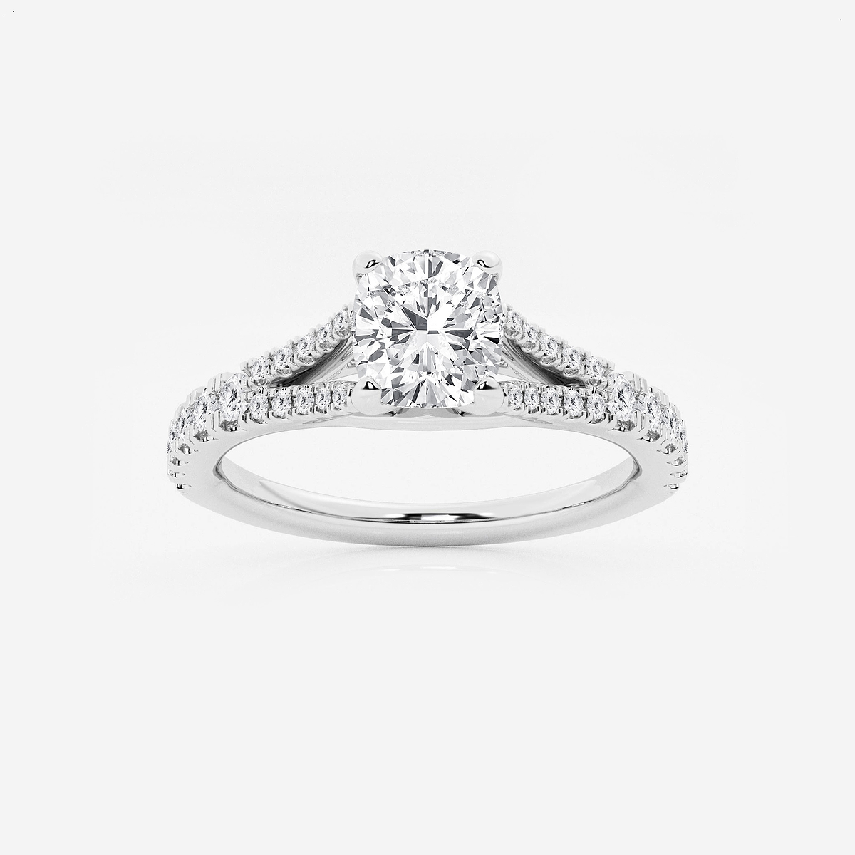 1 ctw Cushion Lab Grown Diamond Split Shank Engagement Ring