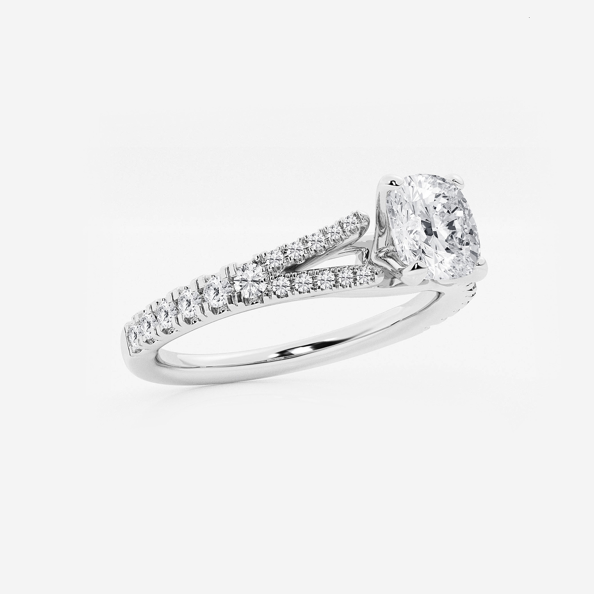Additional Image 1 for  1 ctw Cushion Lab Grown Diamond Split Shank Engagement Ring