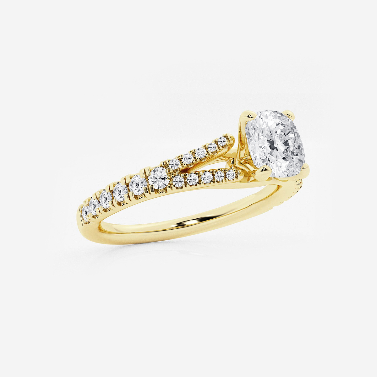 Additional Image 1 for  1 ctw Cushion Lab Grown Diamond Split Shank Engagement Ring