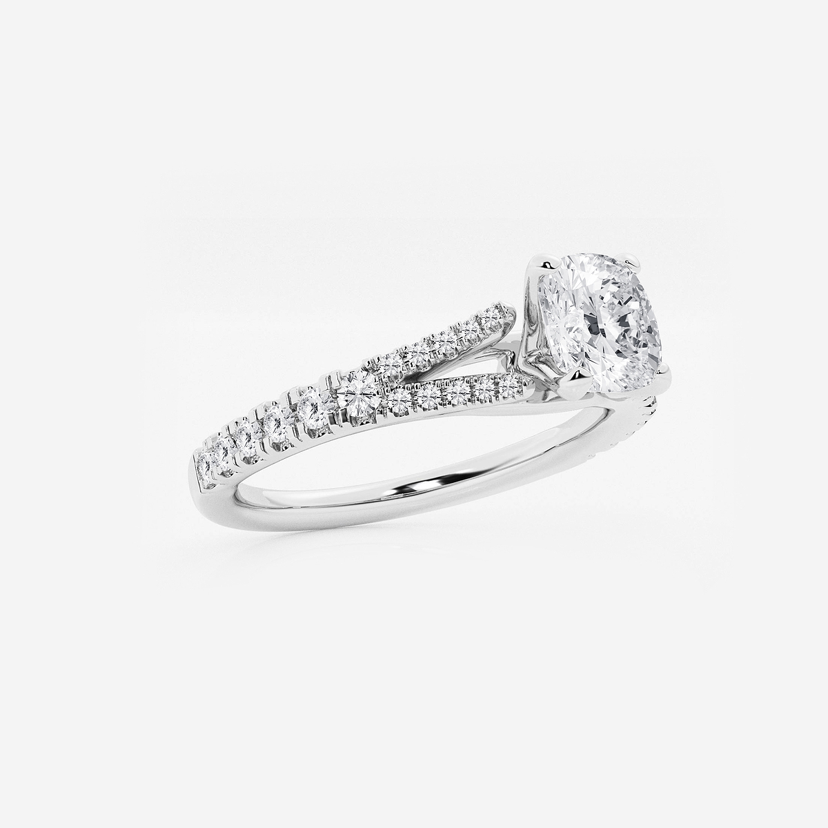 Additional Image 1 for  1 1/3 ctw Cushion Lab Grown Diamond Split Shank Engagement Ring