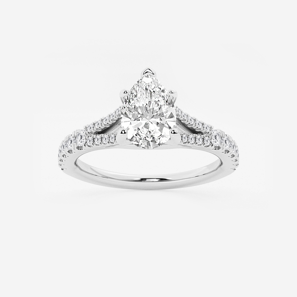 1 1/3 ctw Pear Lab Grown Diamond Split Shank Engagement Ring