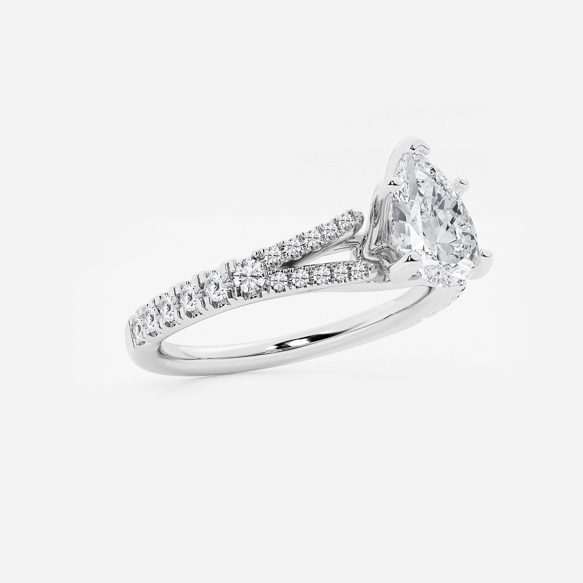 Additional Image 1 for  1 1/3 ctw Pear Lab Grown Diamond Split Shank Engagement Ring