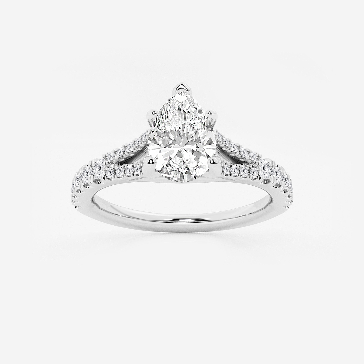 1 1/3 ctw Pear Lab Grown Diamond Split Shank Engagement Ring