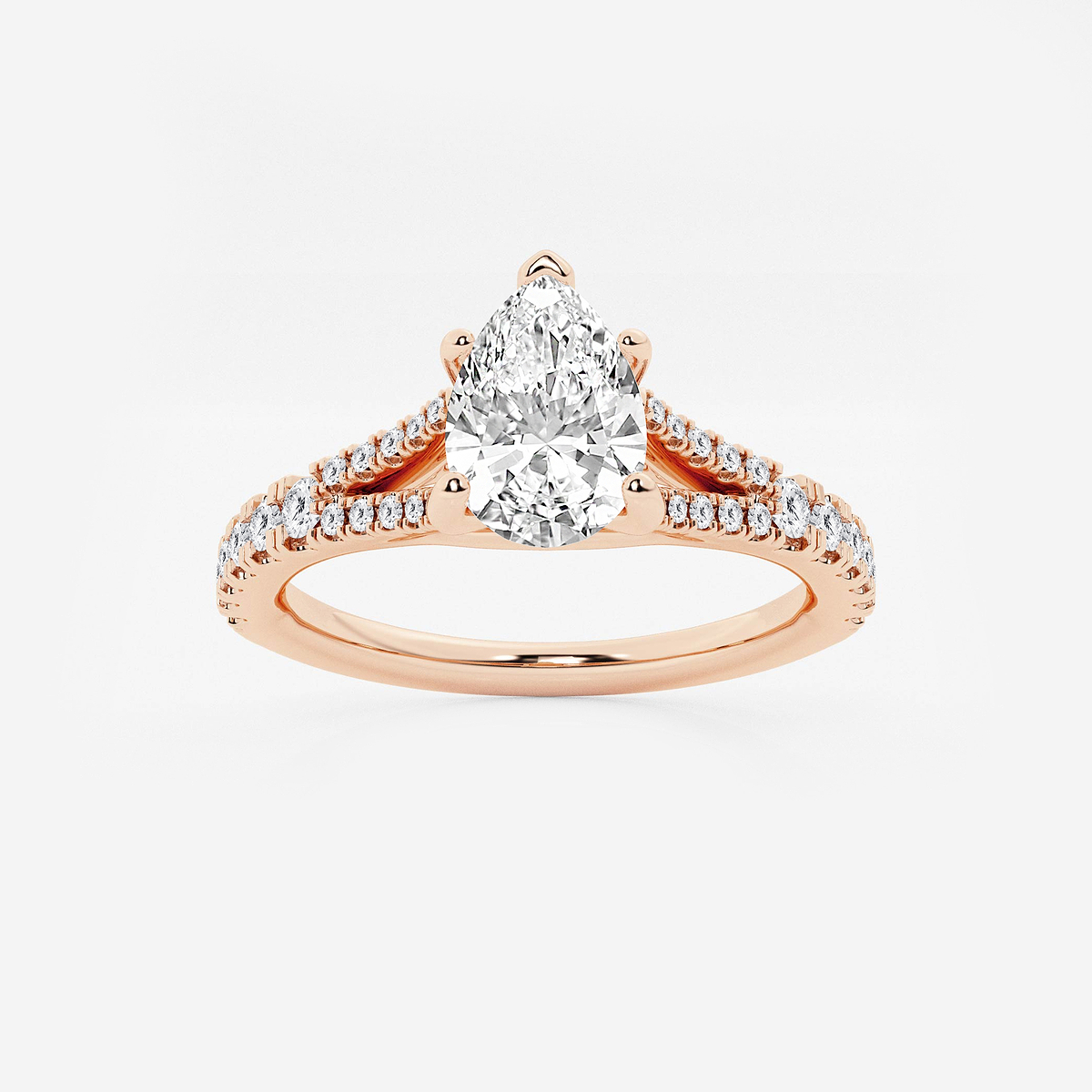 1 ctw Pear Lab Grown Diamond Split Shank Engagement Ring