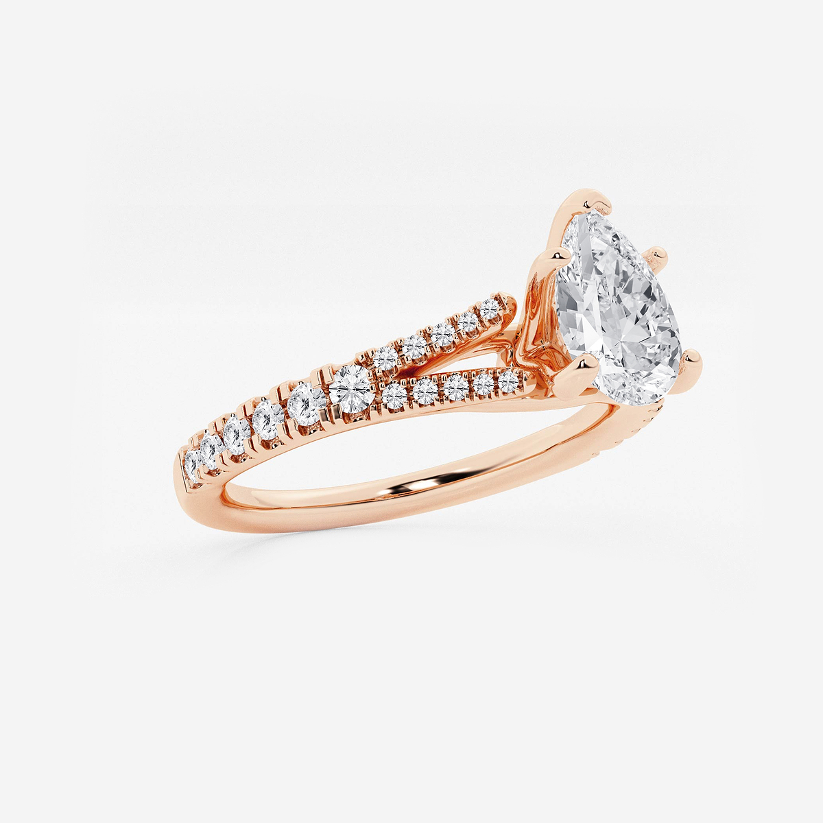 Additional Image 1 for  1 ctw Pear Lab Grown Diamond Split Shank Engagement Ring