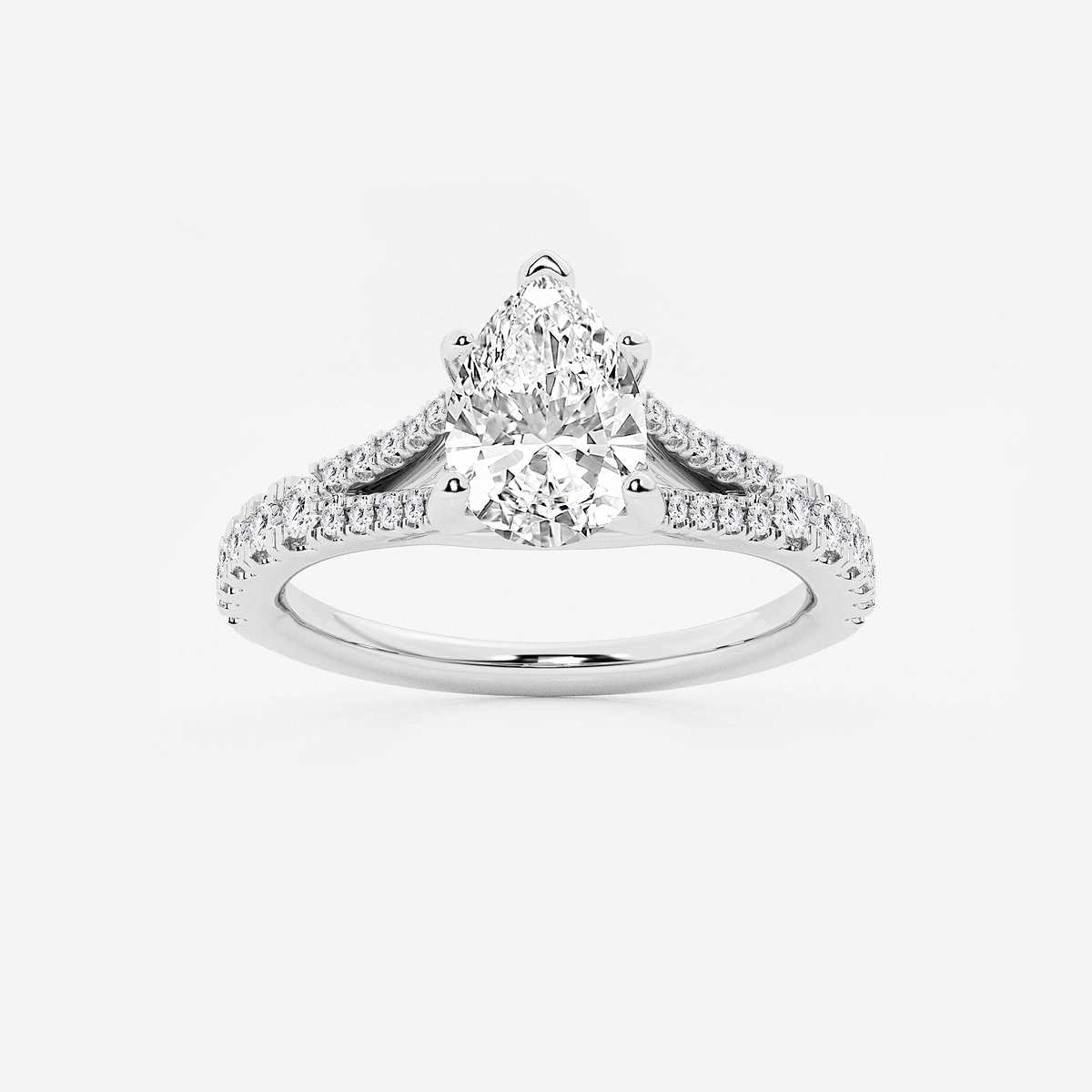 1 ctw Pear Lab Grown Diamond Split Shank Engagement Ring