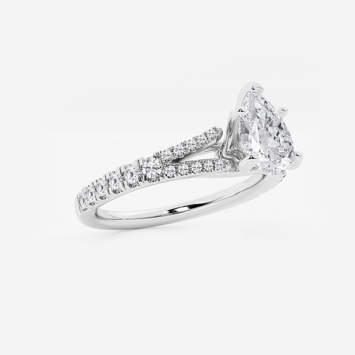 Additional Image 1 for  1 ctw Pear Lab Grown Diamond Split Shank Engagement Ring
