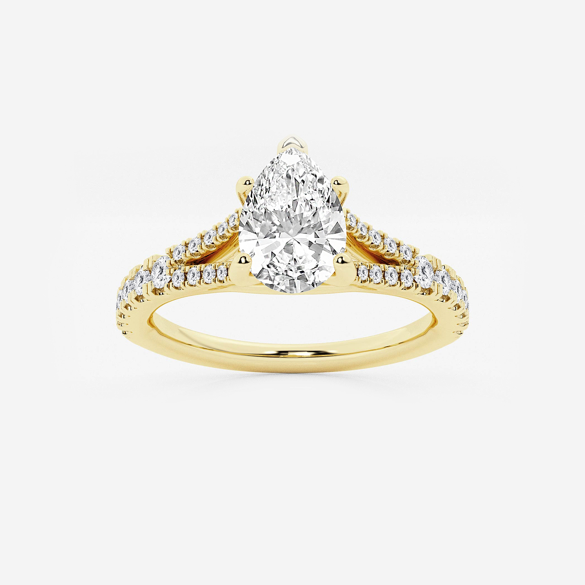 1 ctw Pear Lab Grown Diamond Split Shank Engagement Ring