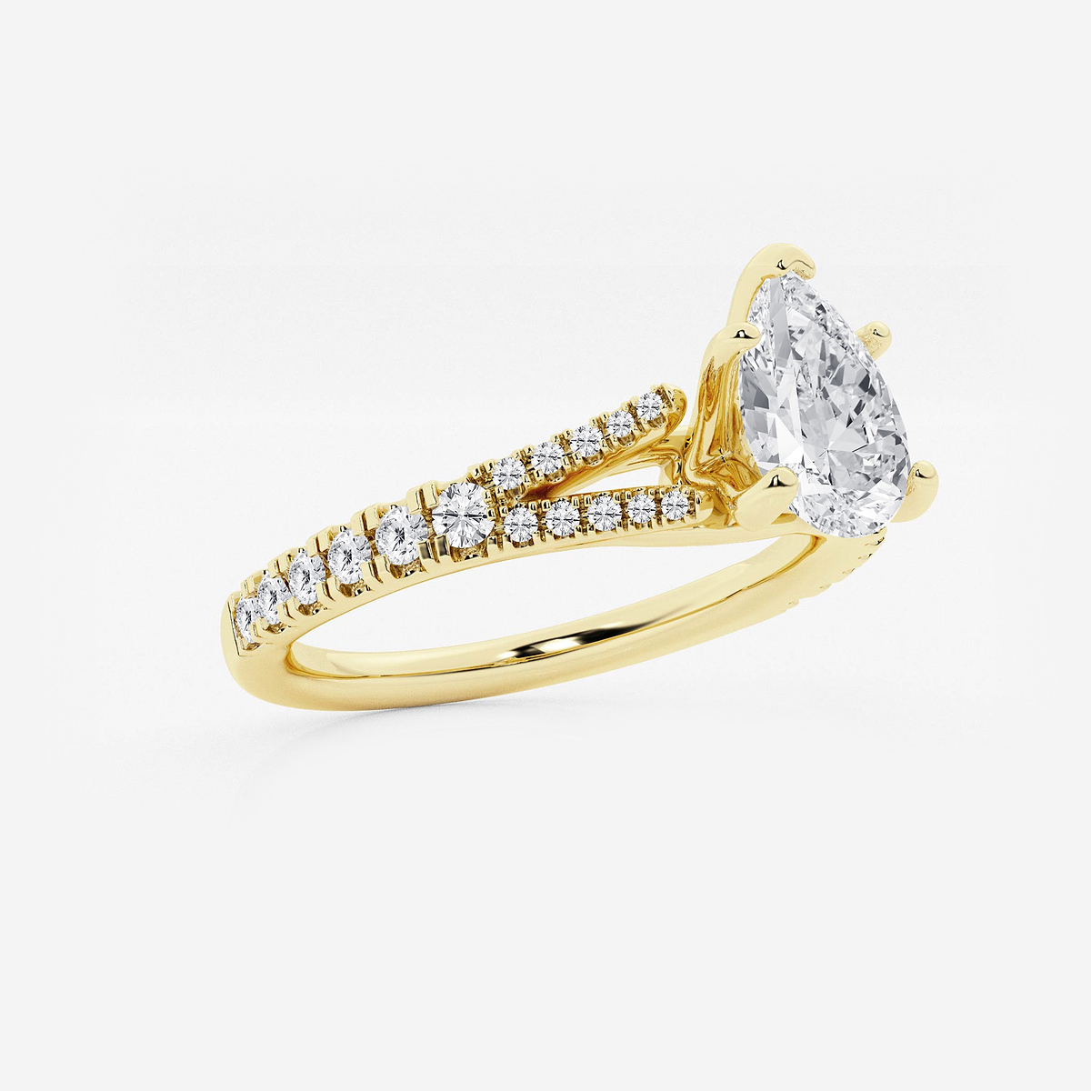 Additional Image 1 for  1 ctw Pear Lab Grown Diamond Split Shank Engagement Ring