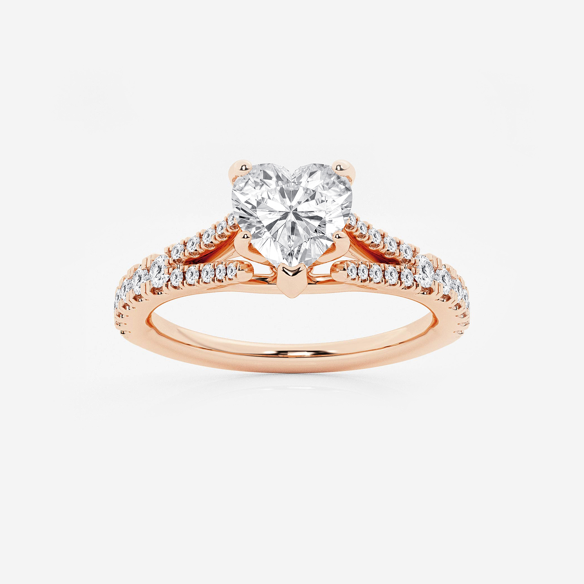 1 1/3 ctw Heart Lab Grown Diamond Split Shank Engagement Ring