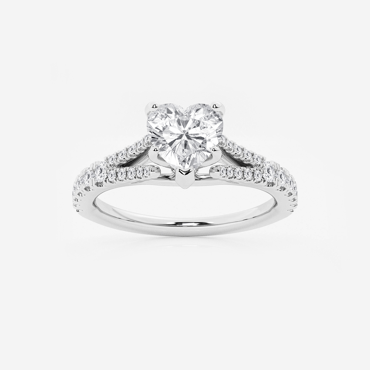 1 1/3 ctw Heart Lab Grown Diamond Split Shank Engagement Ring