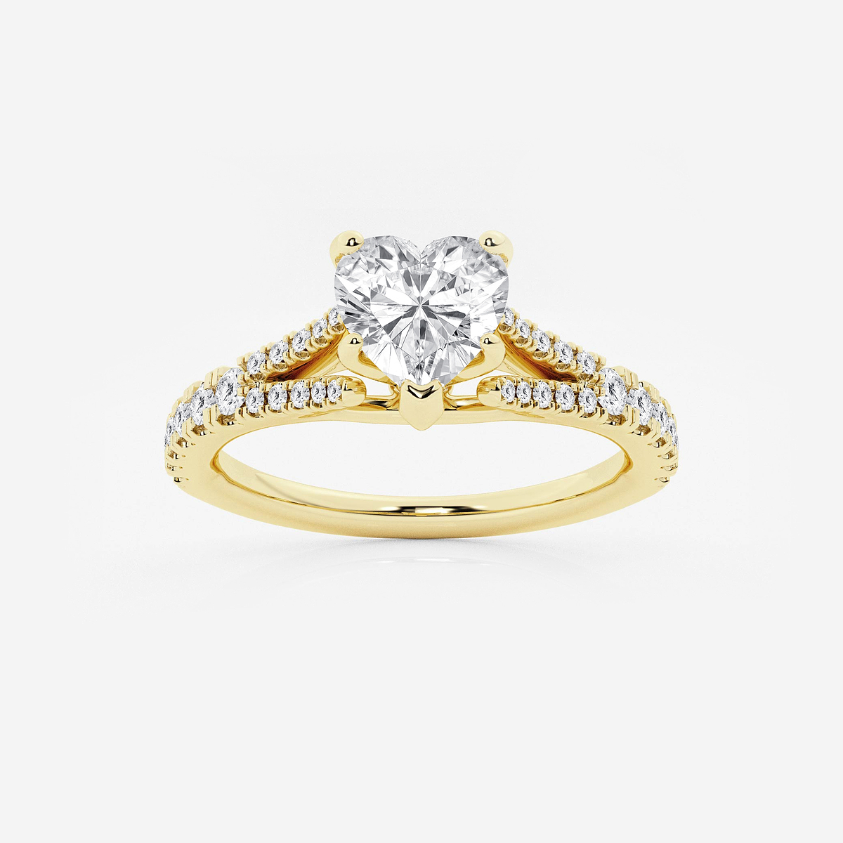 1 1/3 ctw Heart Lab Grown Diamond Split Shank Engagement Ring