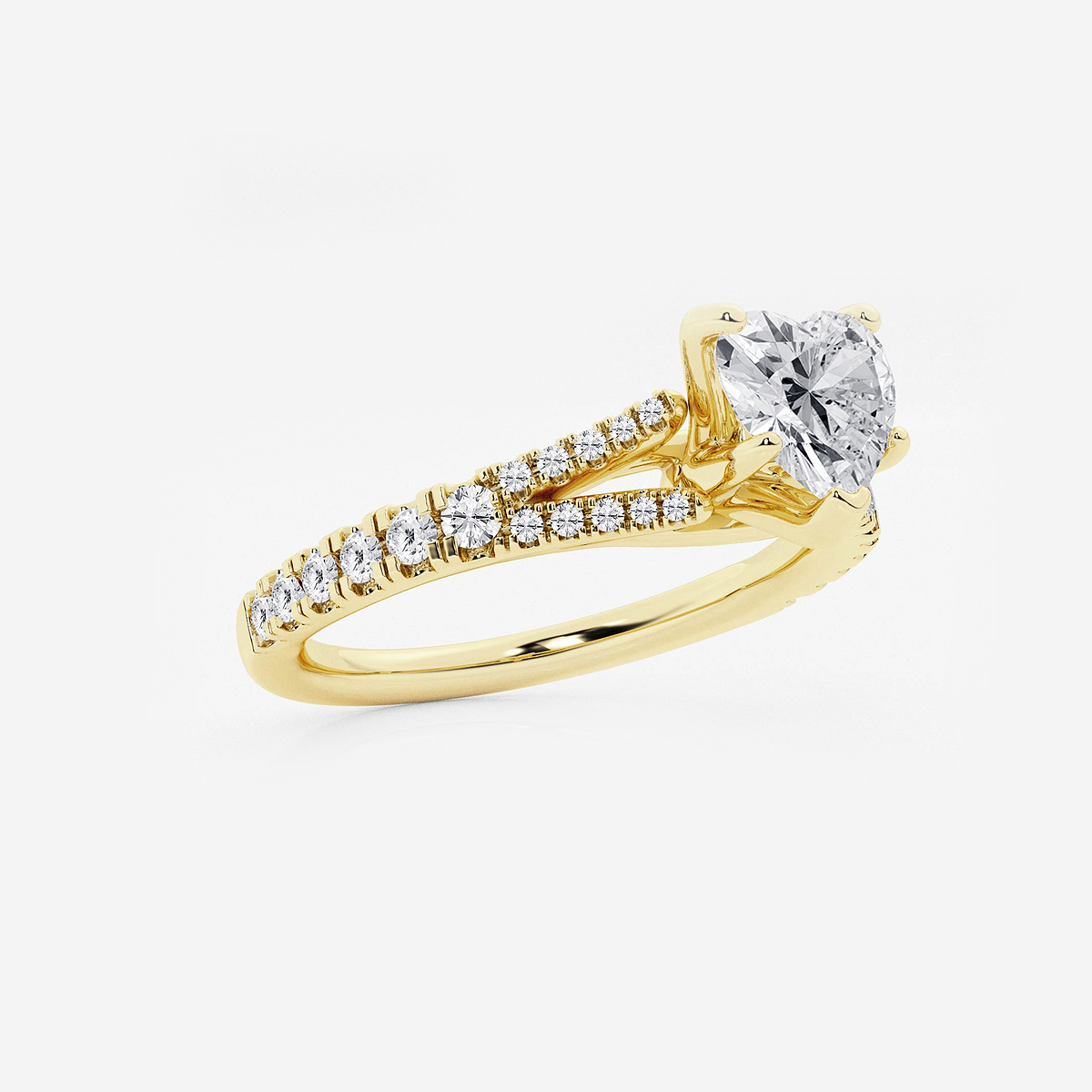 Additional Image 1 for  1 1/3 ctw Heart Lab Grown Diamond Split Shank Engagement Ring