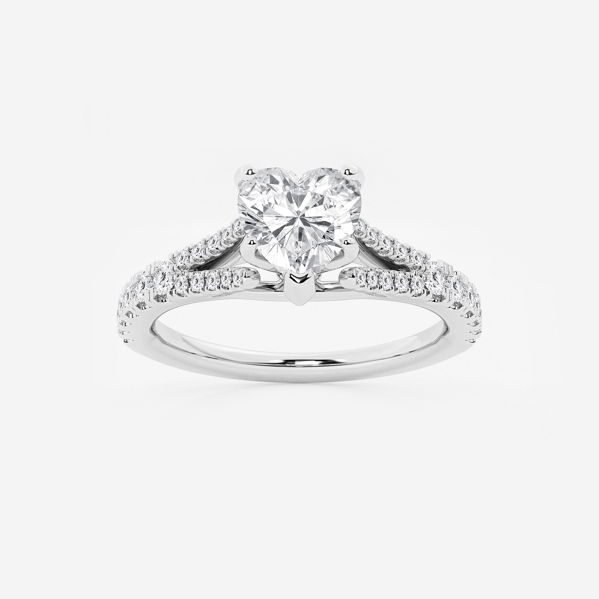 1 1/3 ctw Heart Lab Grown Diamond Split Shank Engagement Ring
