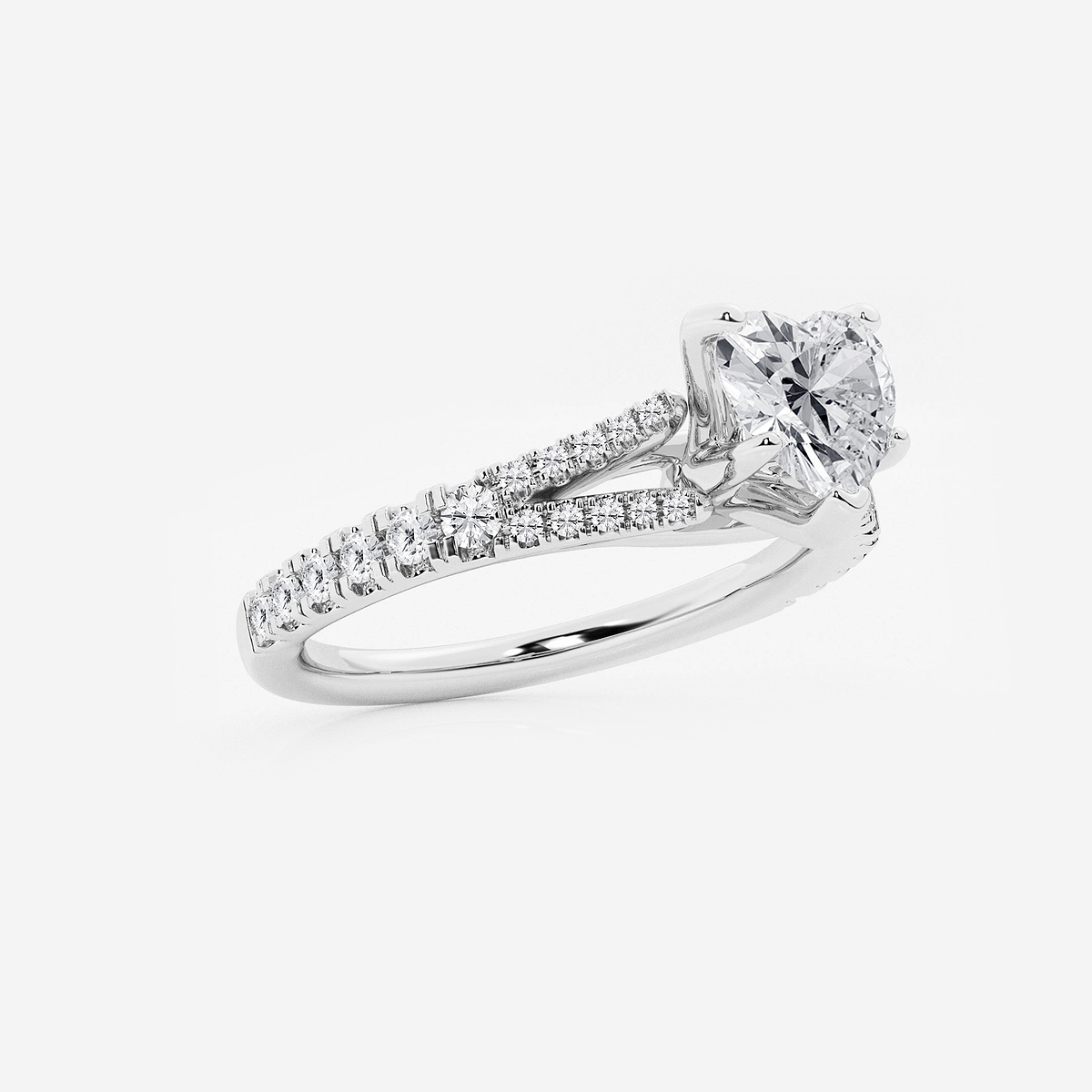 Additional Image 1 for  1 1/3 ctw Heart Lab Grown Diamond Split Shank Engagement Ring