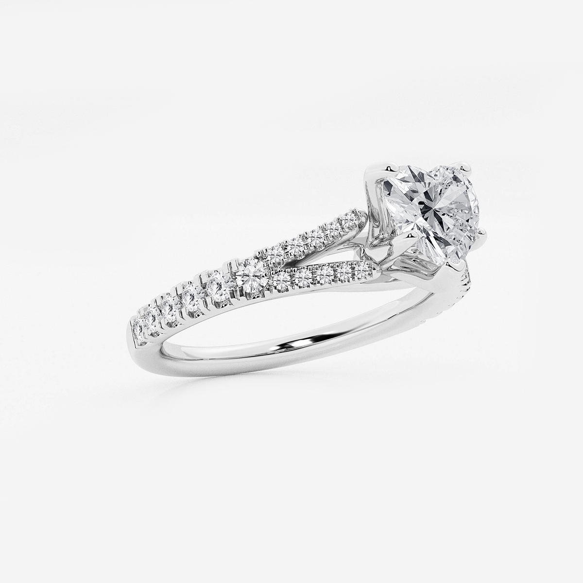 Additional Image 1 for  1 ctw Heart Lab Grown Diamond Split Shank Engagement Ring