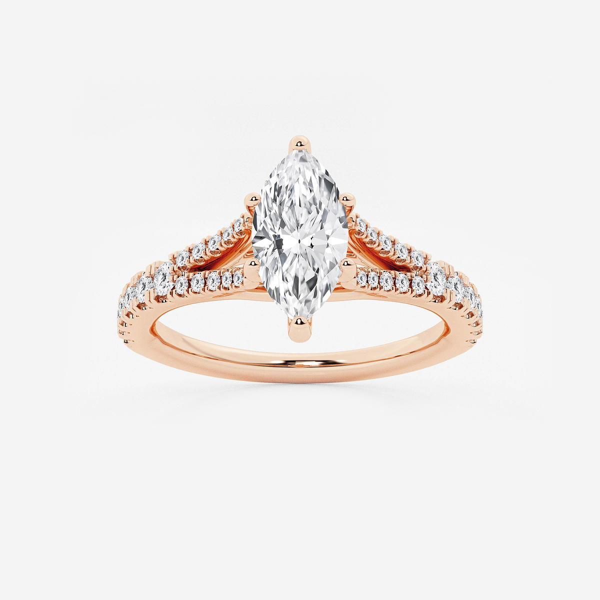 1 1/3 ctw Marquise Lab Grown Diamond Split Shank Engagement Ring