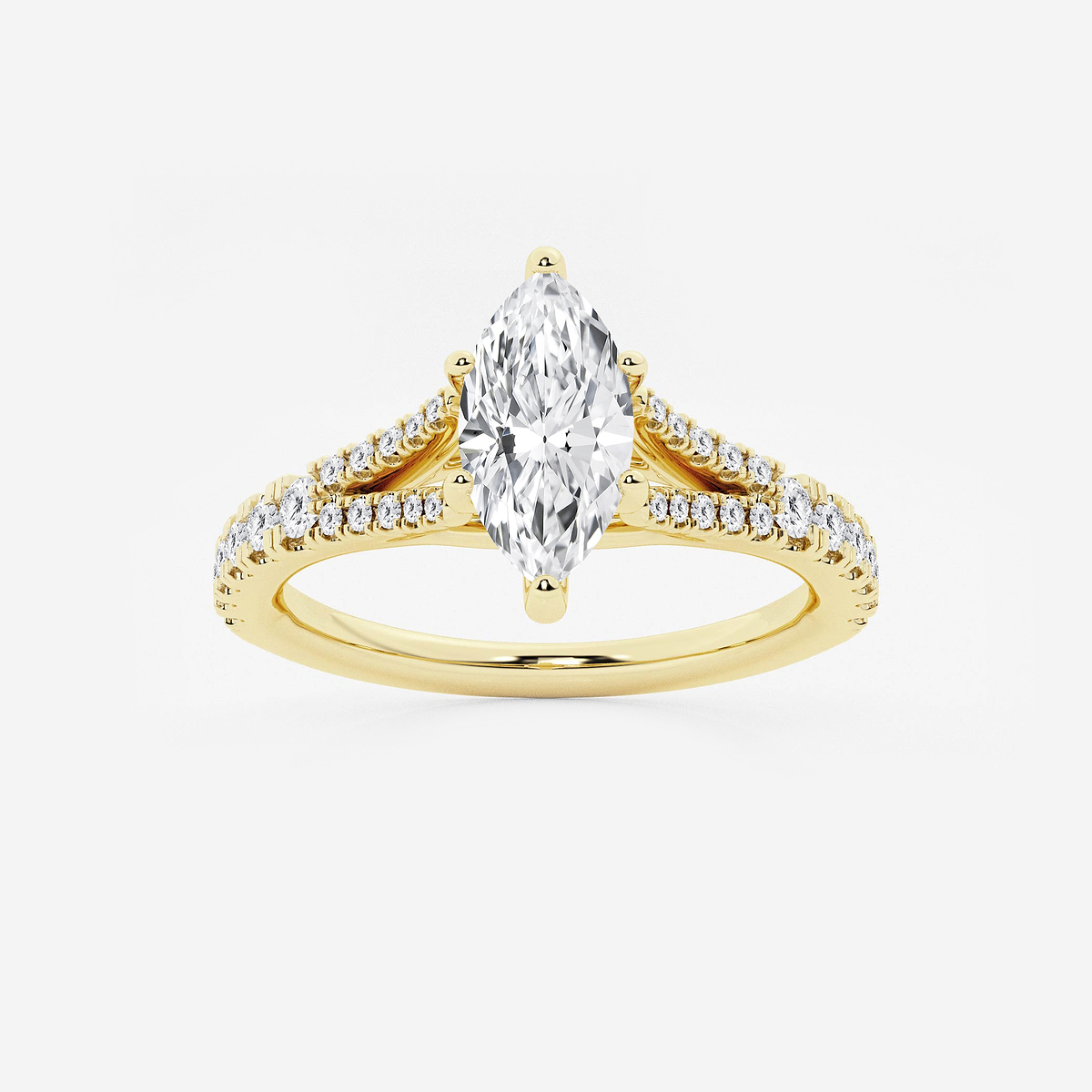 1 1/3 ctw Marquise Lab Grown Diamond Split Shank Engagement Ring