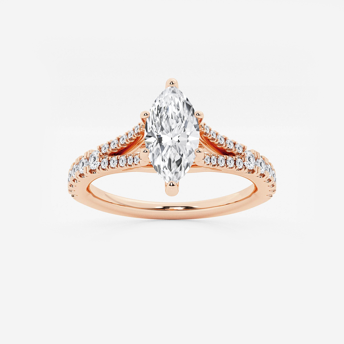 1 ctw Marquise Lab Grown Diamond Split Shank Engagement Ring