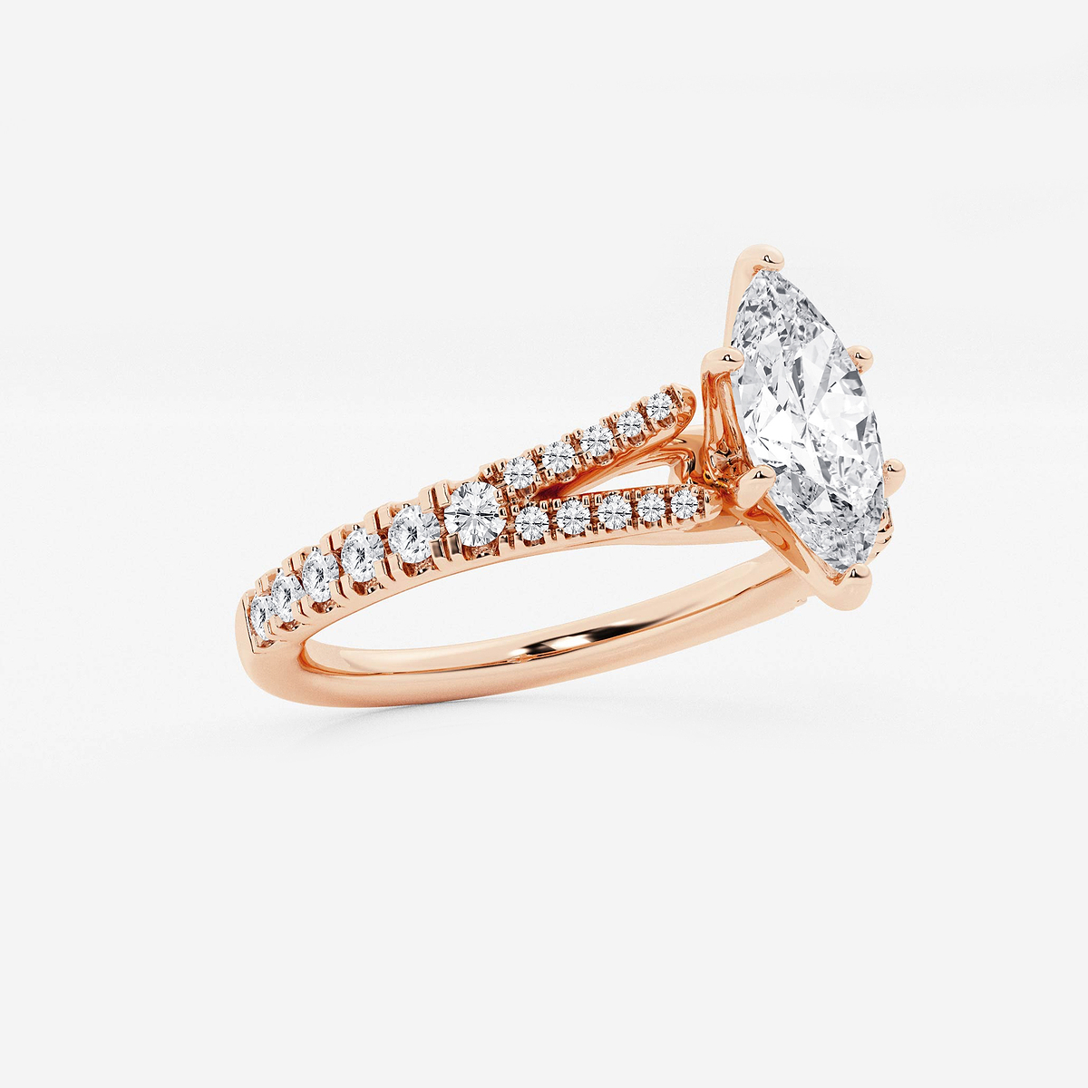 Additional Image 1 for  1 ctw Marquise Lab Grown Diamond Split Shank Engagement Ring