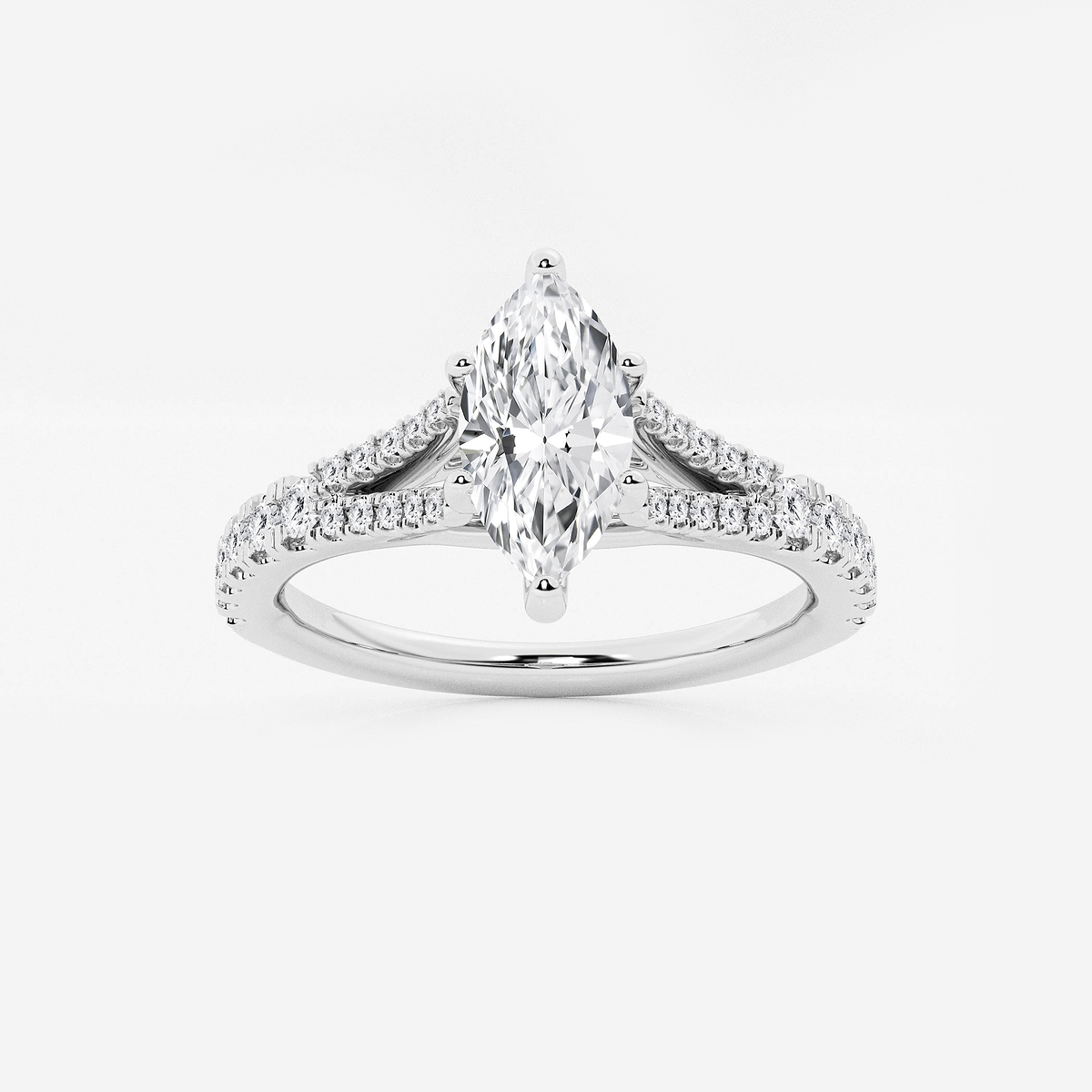 1 ctw Marquise Lab Grown Diamond Split Shank Engagement Ring