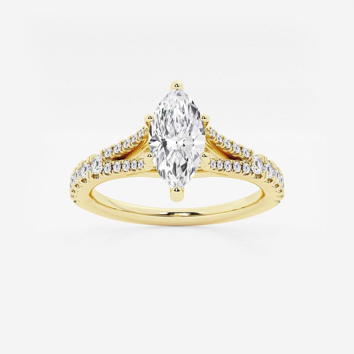Nirvana 1 ctw Marquise Lab Grown Diamond Split Shank