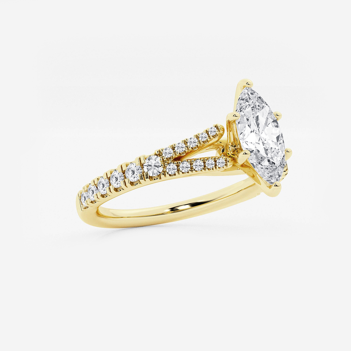 Additional Image 1 for  1 ctw Marquise Lab Grown Diamond Split Shank Engagement Ring