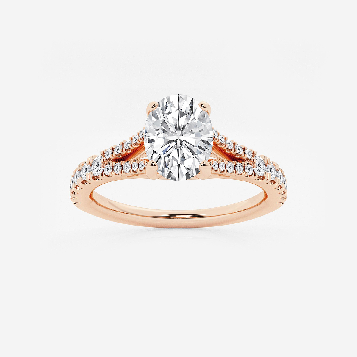 1 1/3 ctw Oval Lab Grown Diamond Split Shank Engagement Ring