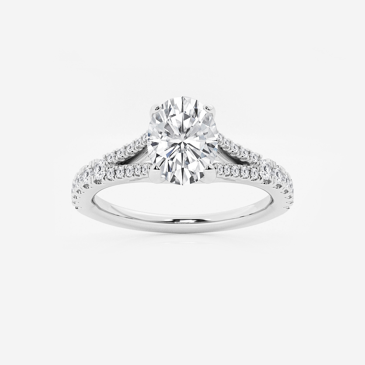 1 1/3 ctw Oval Lab Grown Diamond Split Shank Engagement Ring