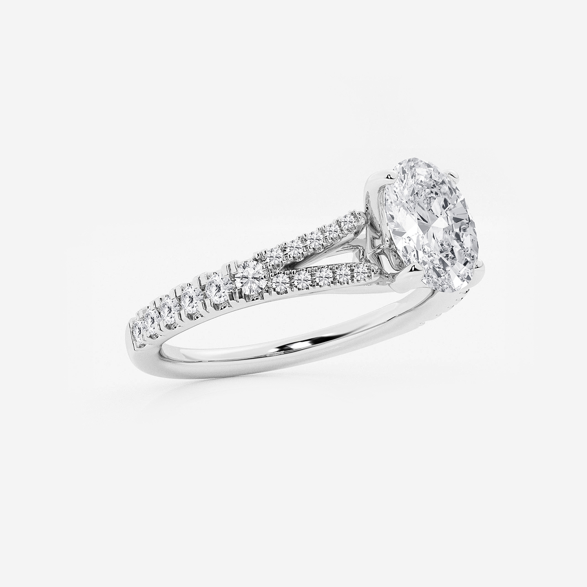 Additional Image 1 for  1 1/3 ctw Oval Lab Grown Diamond Split Shank Engagement Ring