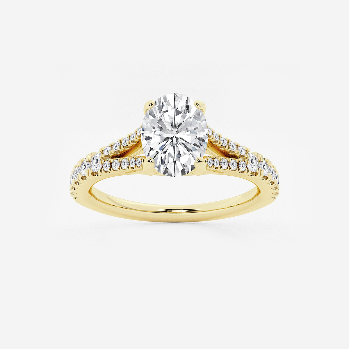 1 1/3 ctw Oval Lab Grown Diamond Split Shank Engagement Ring