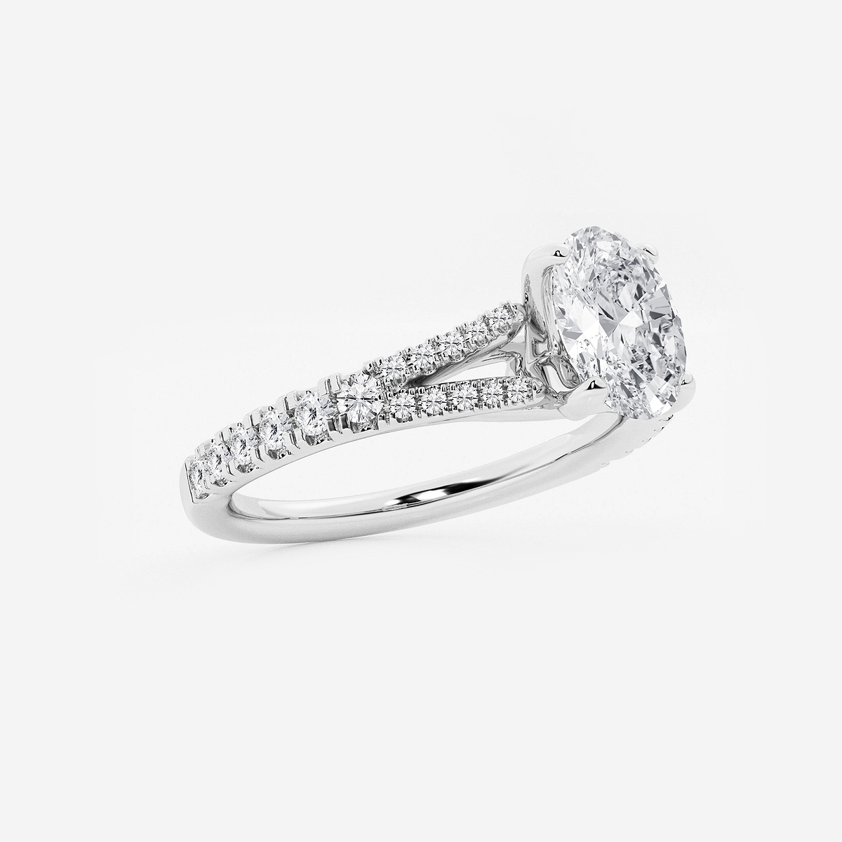 Additional Image 1 for  1 1/3 ctw Oval Lab Grown Diamond Split Shank Engagement Ring